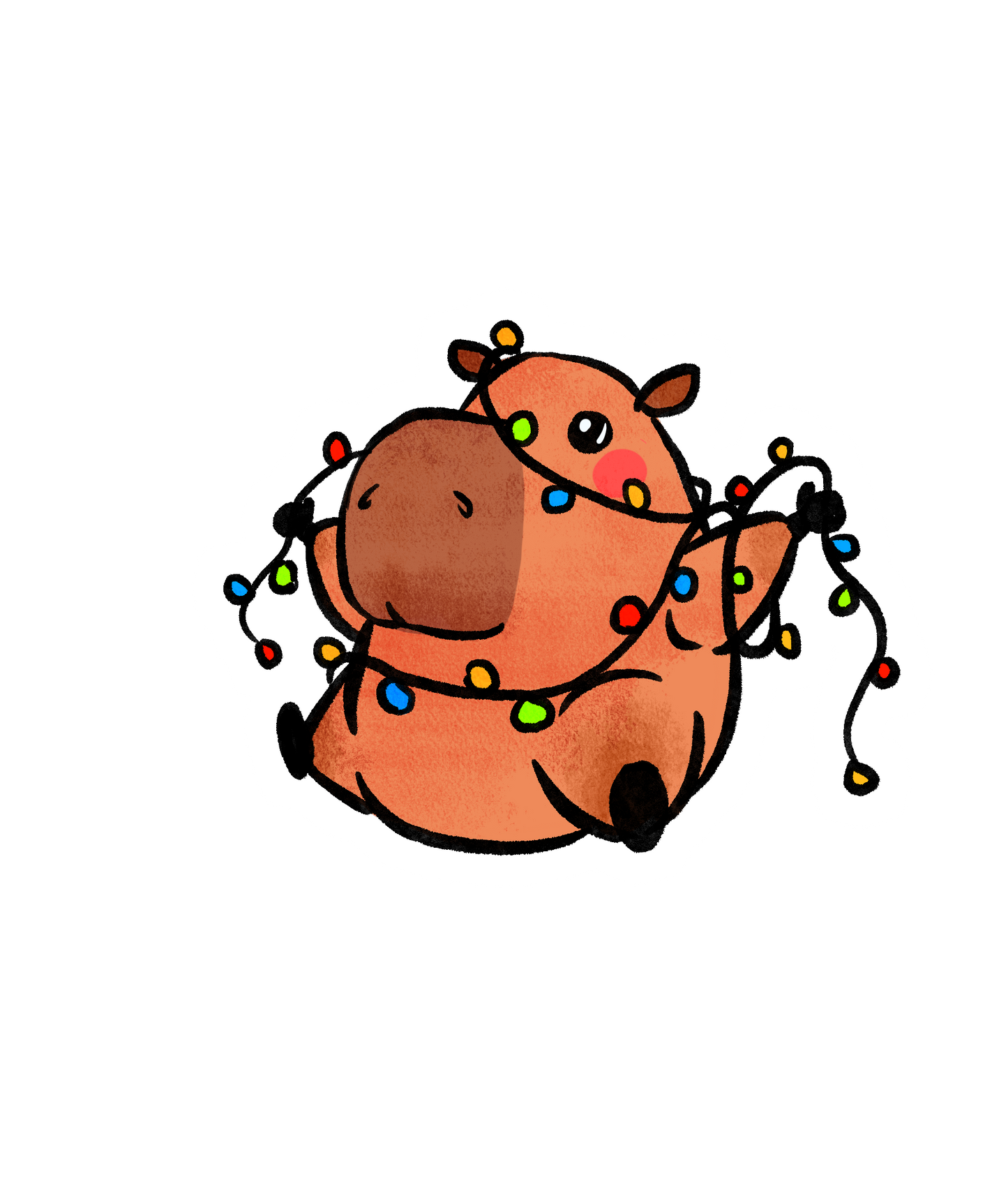 Christmas Lights Capybara sticker