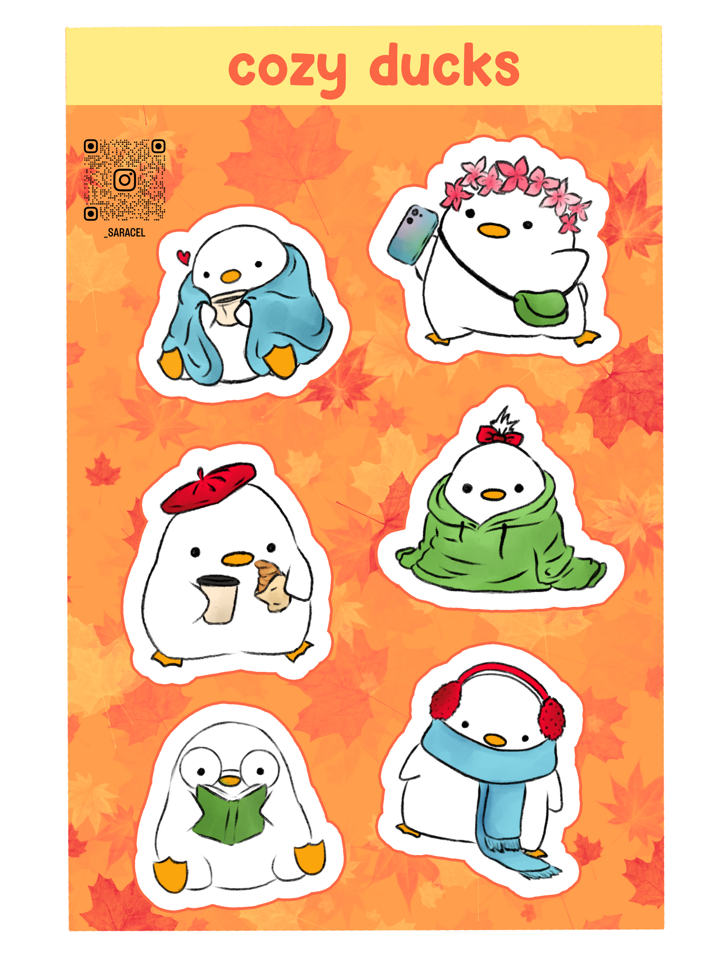 Cozy ducks sticker sheet