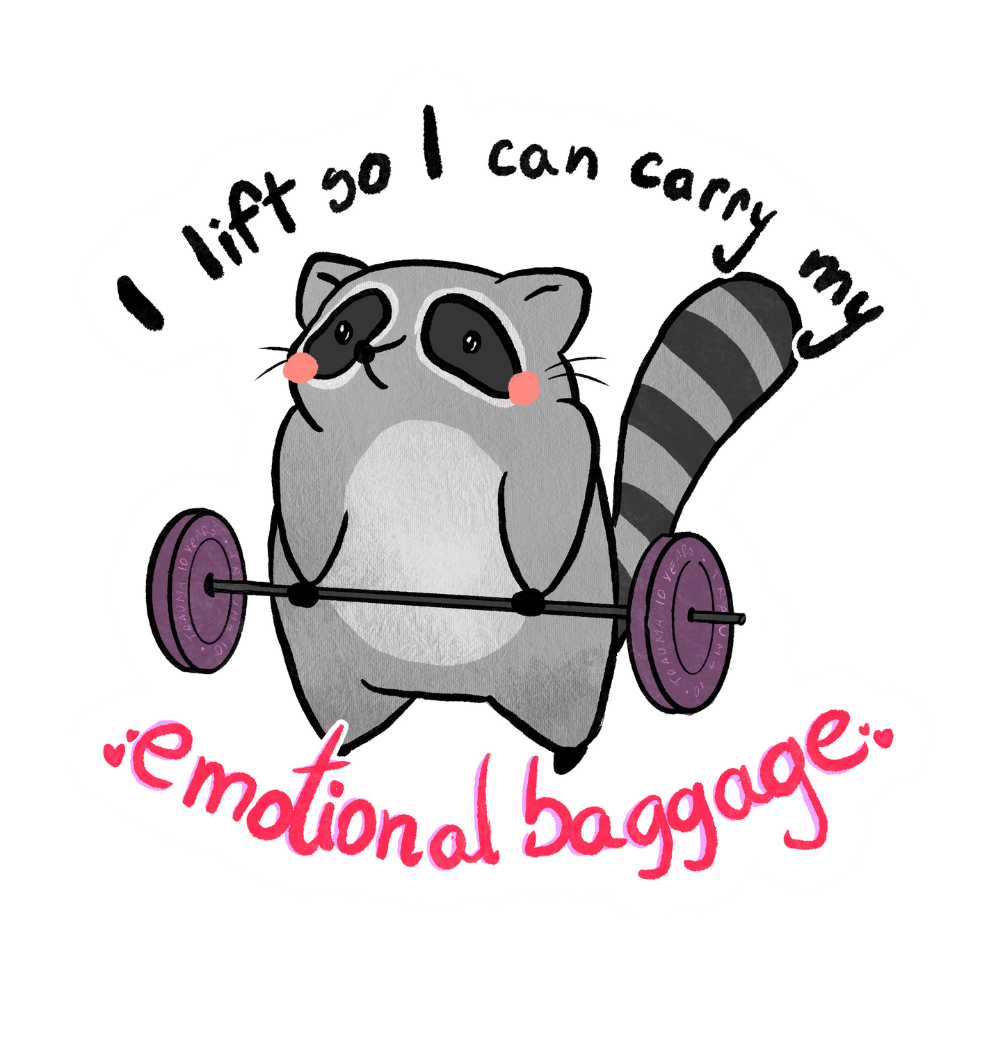 Emotional Baggage Raccoon sticker