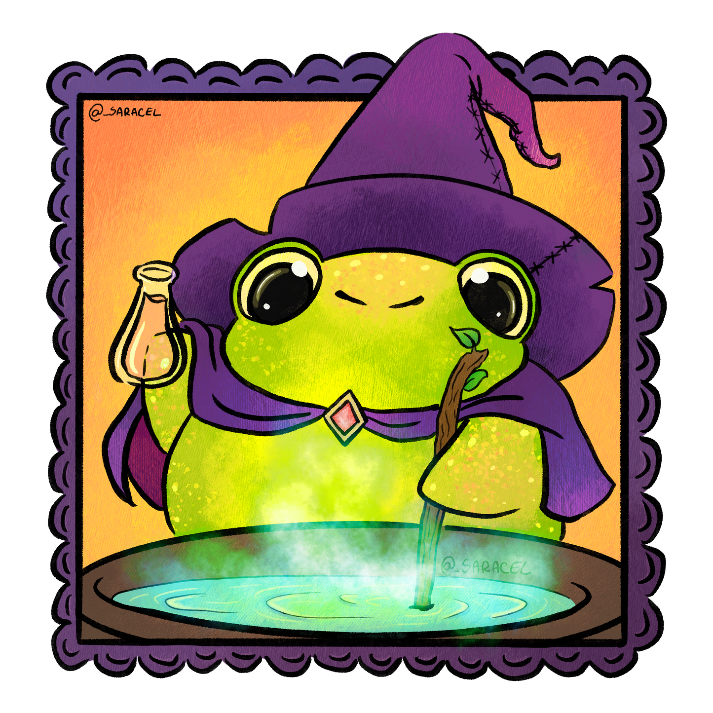 Witch Frog sticker
