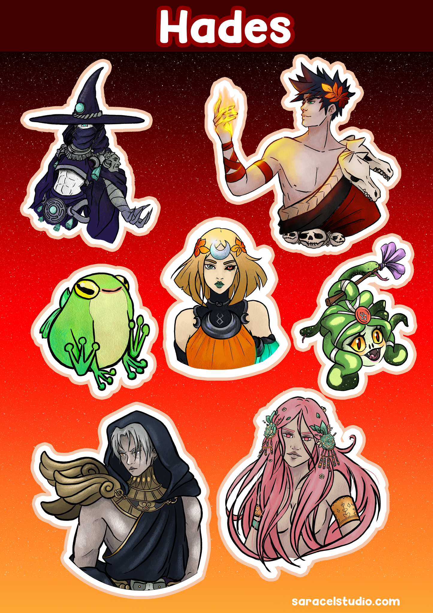 Hades sticker sheet