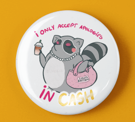 Apologies in cash round pin