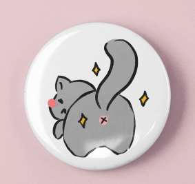 Cat butt round pin