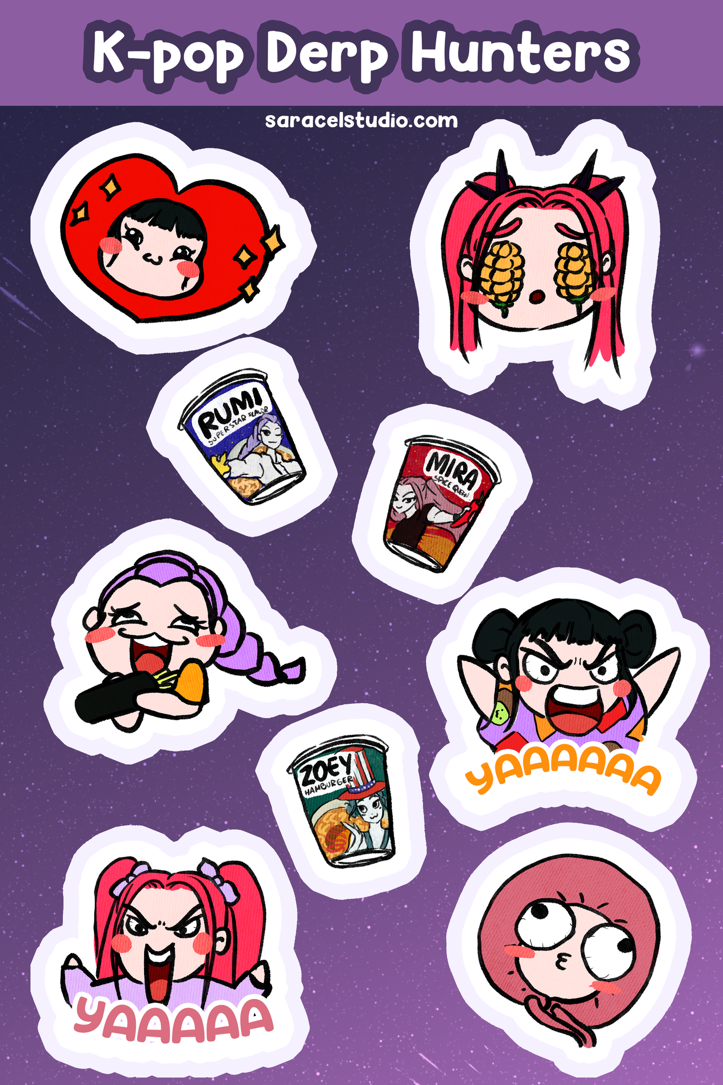 K-pop Demon Hunters sticker sheet