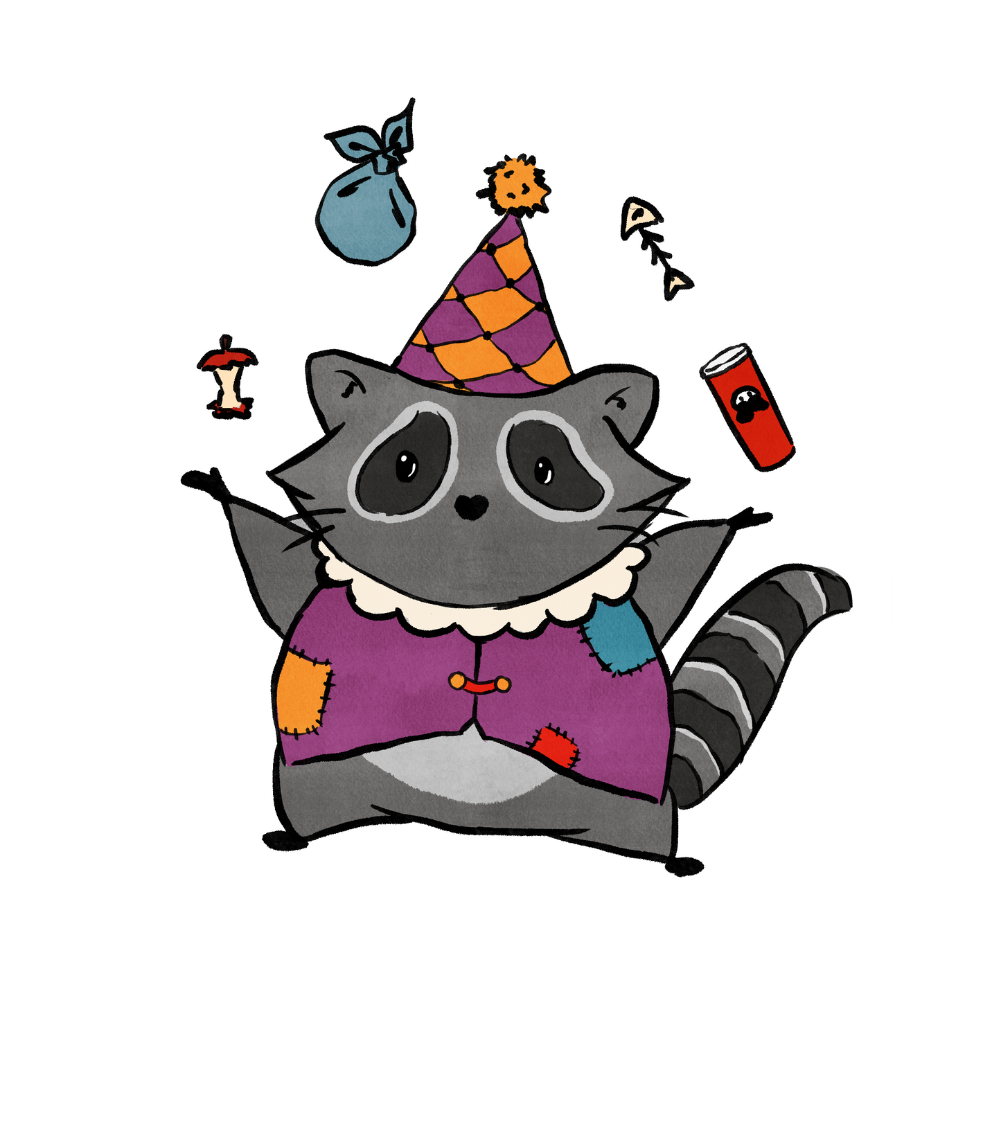 Raccoon Jester sticker