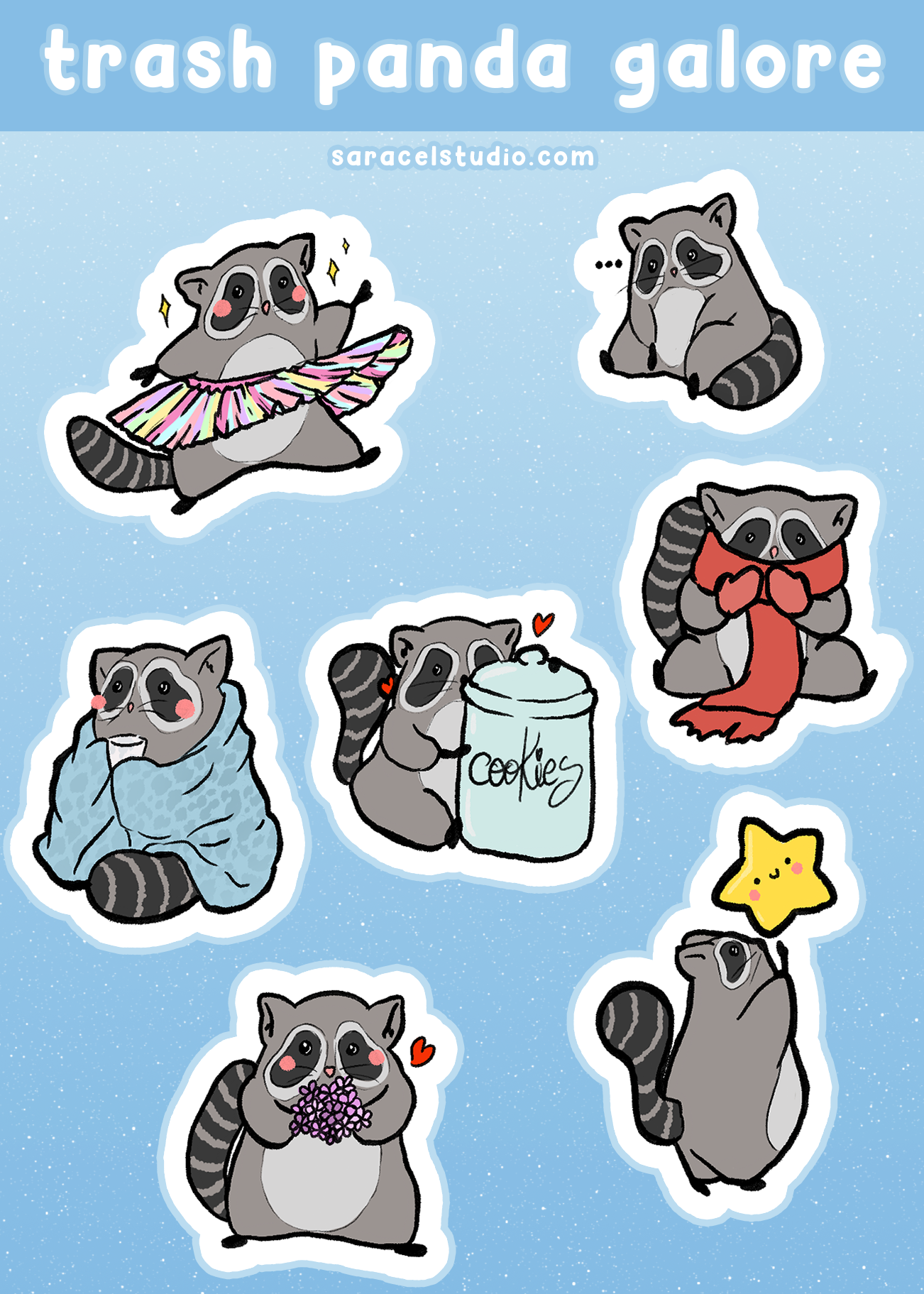 Trash Panda Galore sticker sheet