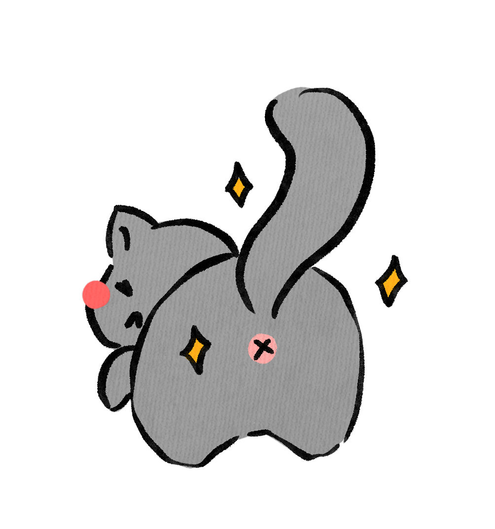 Cat butt sticker