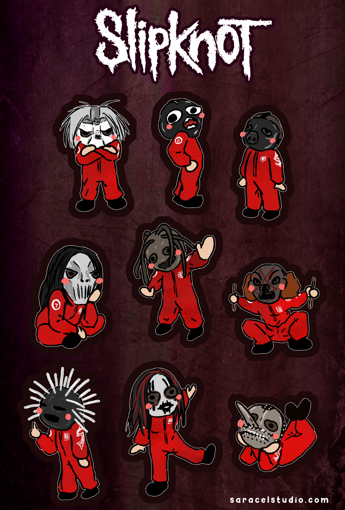Slipknot sticker sheet