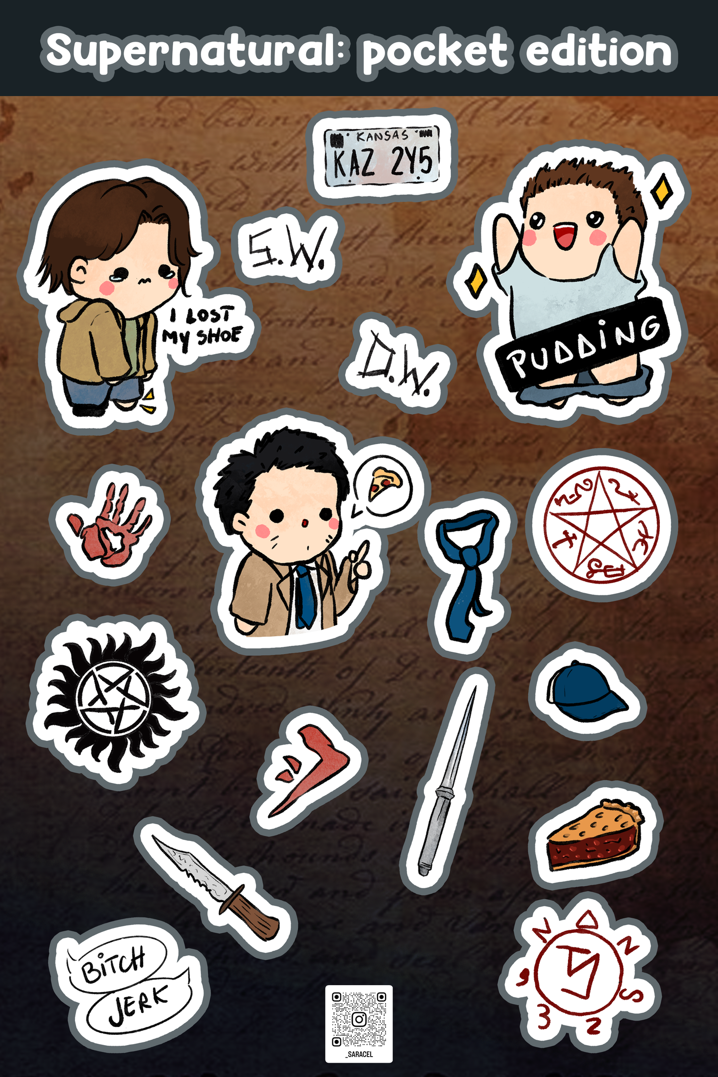 Supernatural sticker sheet