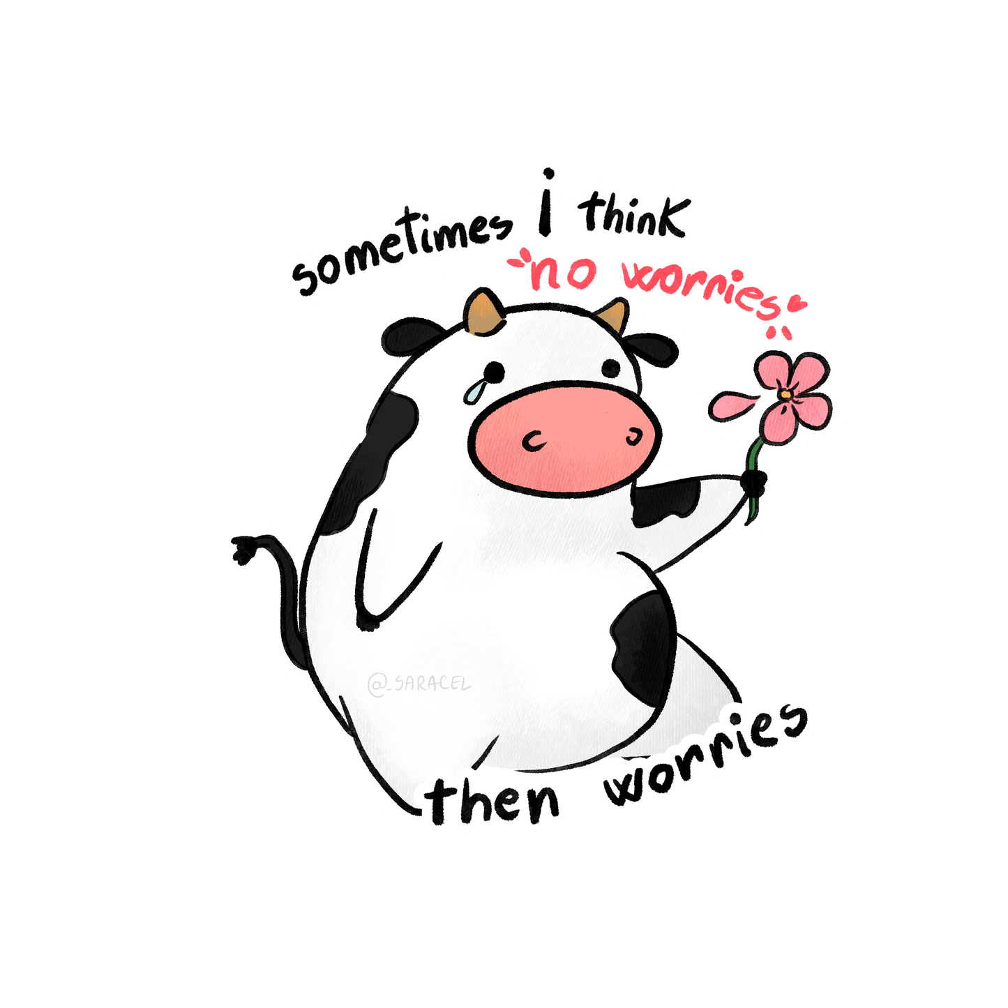 Worries Cow sticker