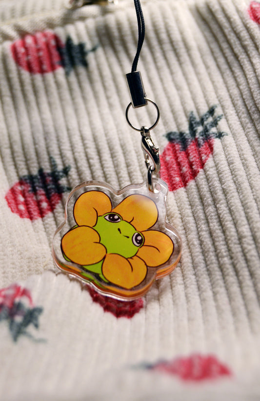 Flower frog charm