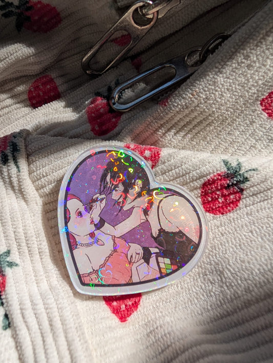 Nana heart shiny acrylic pin