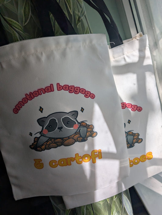Emotional baggage & potatoes / cartofi tote bag