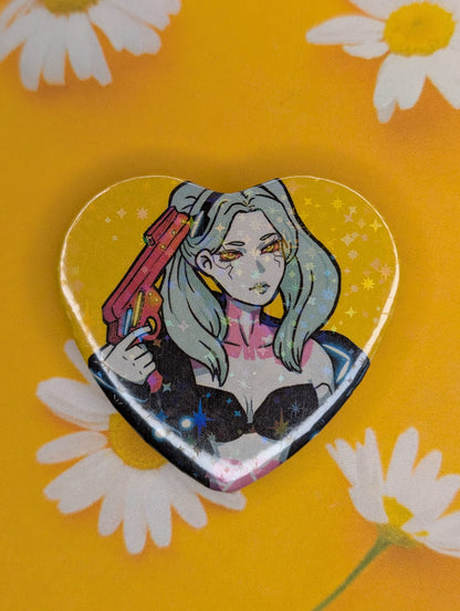 Cyberpunk Edgerunners heart pins