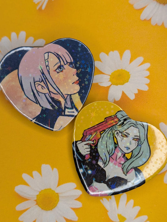 Cyberpunk Edgerunners heart pins