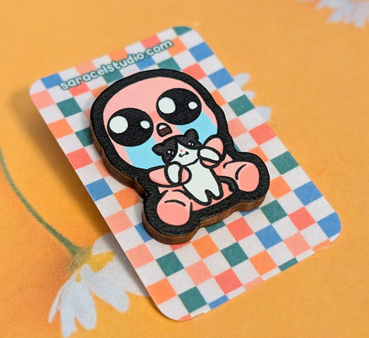 Isaac & Guppy pin lemn