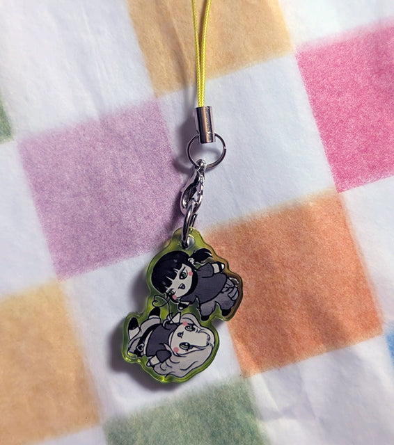 Green Yuri phone charm (The guys she was interested in wasn't a guy at all)