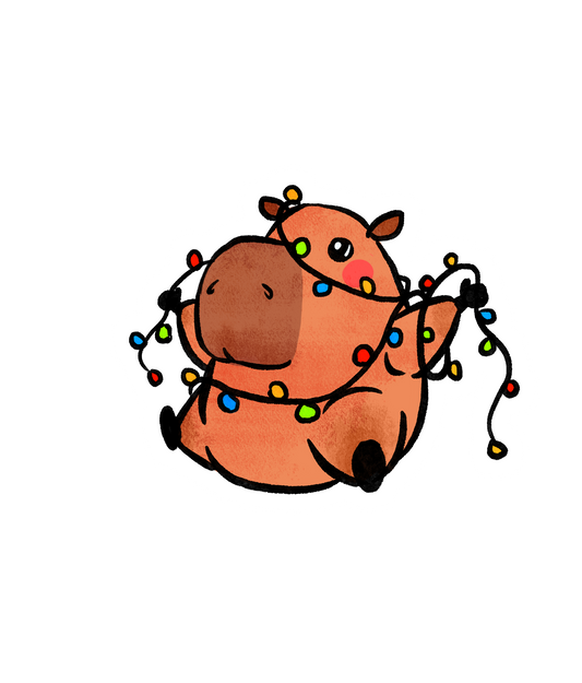 Christmas Lights Capybara sticker