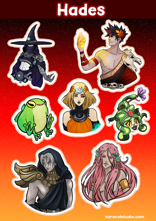 Hades sticker sheet