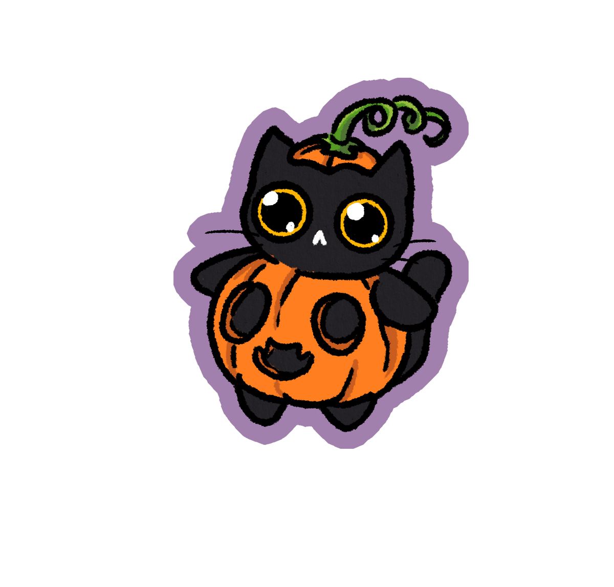 9 Halloween black cats stickers