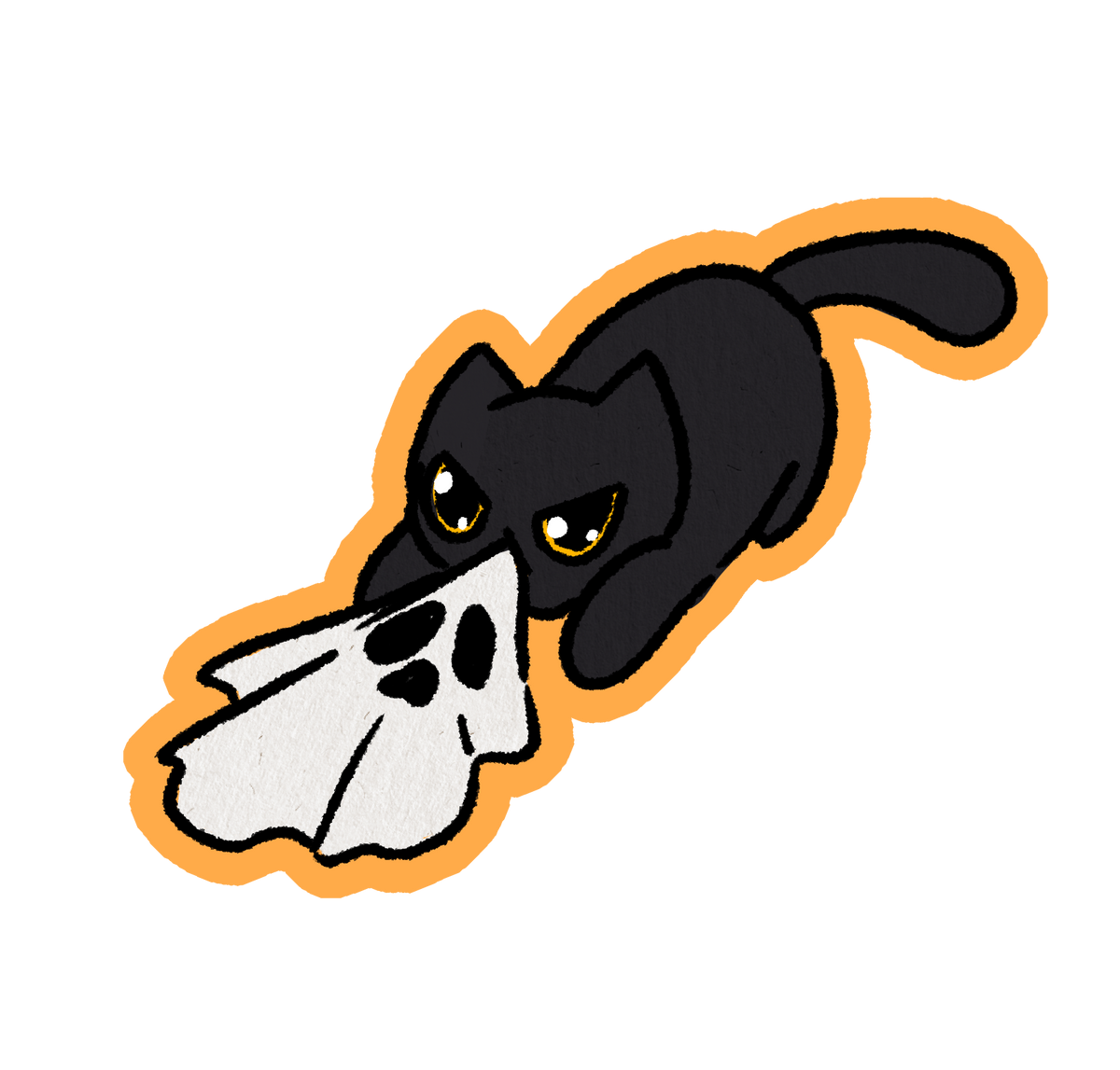 9 Halloween black cats stickers