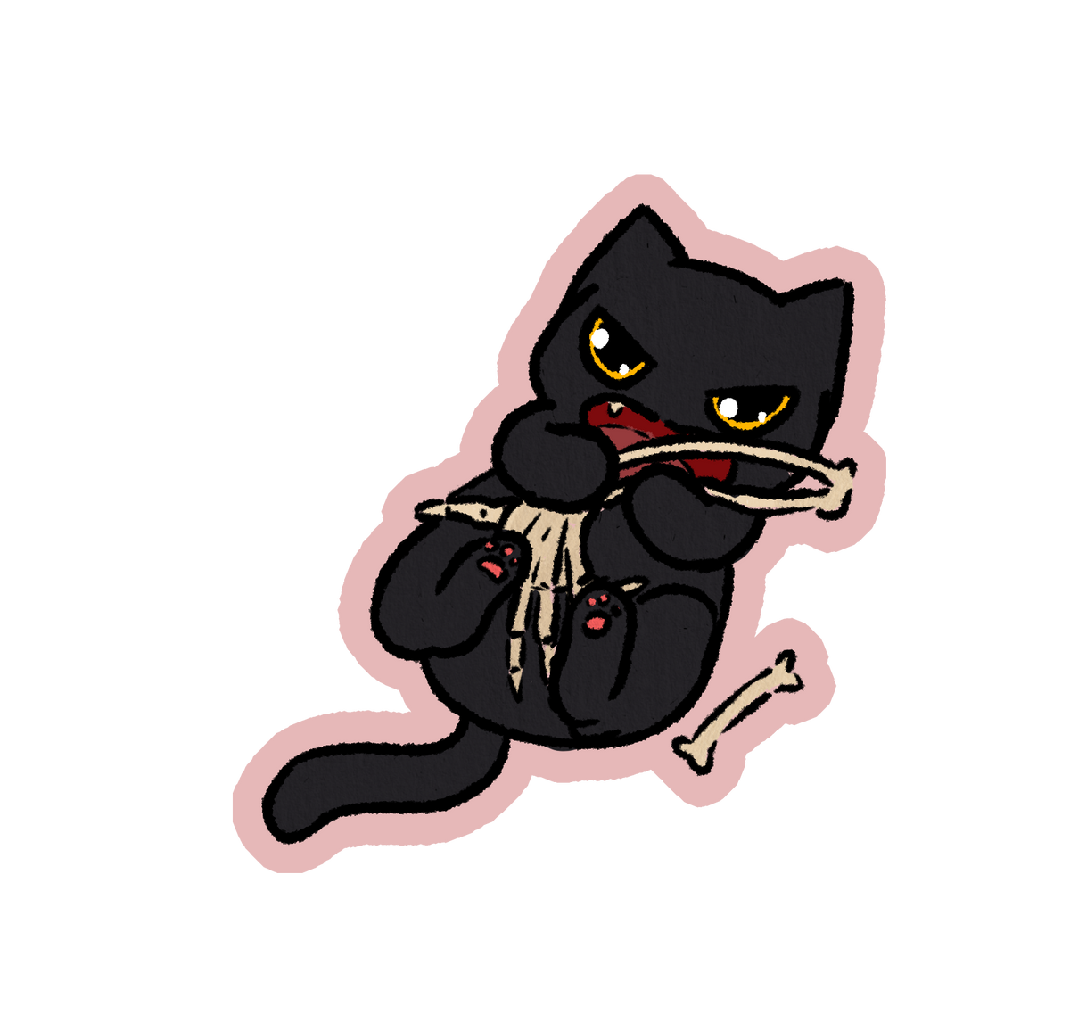 9 Halloween black cats stickers