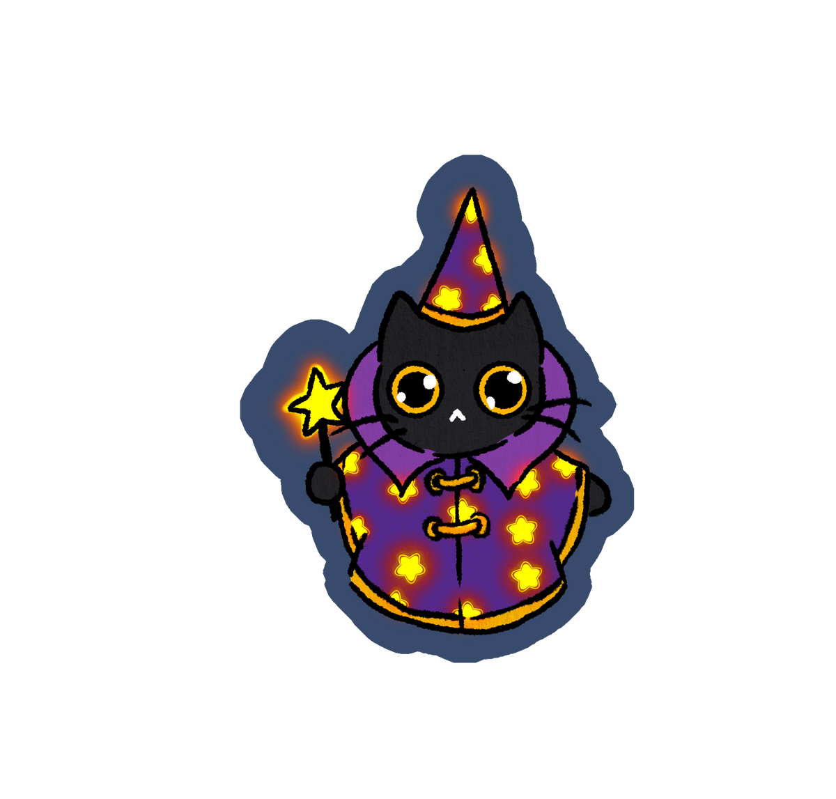 9 Halloween black cats stickers