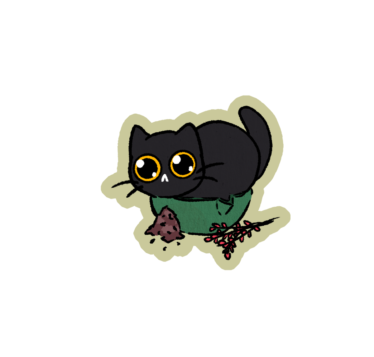 9 Halloween black cats stickers