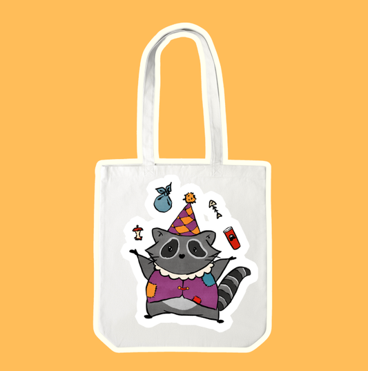 Raccoon Jester Tote Bag