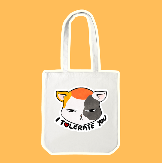 I Tolerate You Cat Tote Bag