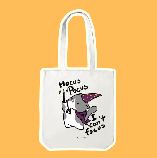 Hocus Pocus I Can't Focus Cat Tote Bag