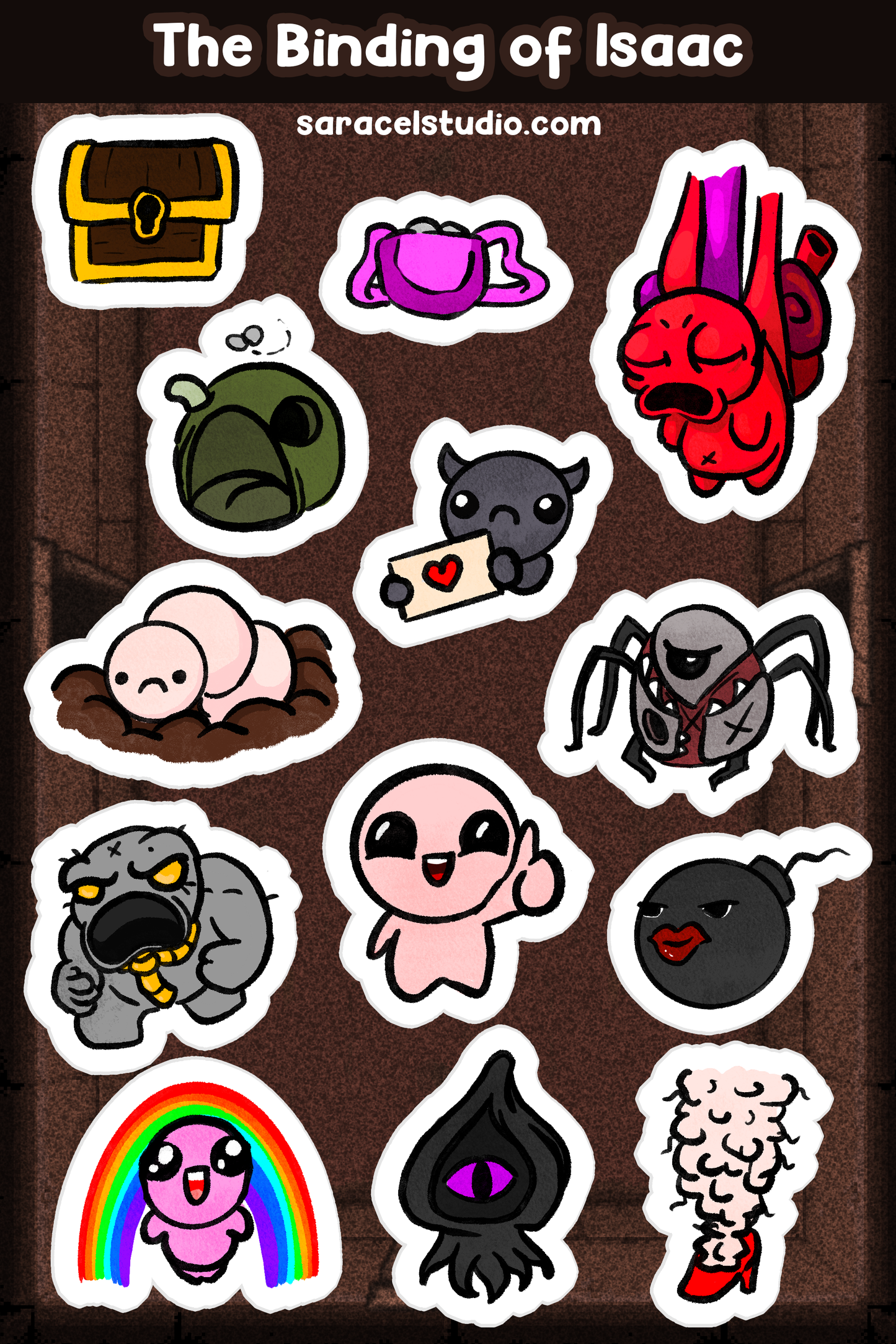 Binding of Isaac sticker sheet part 2