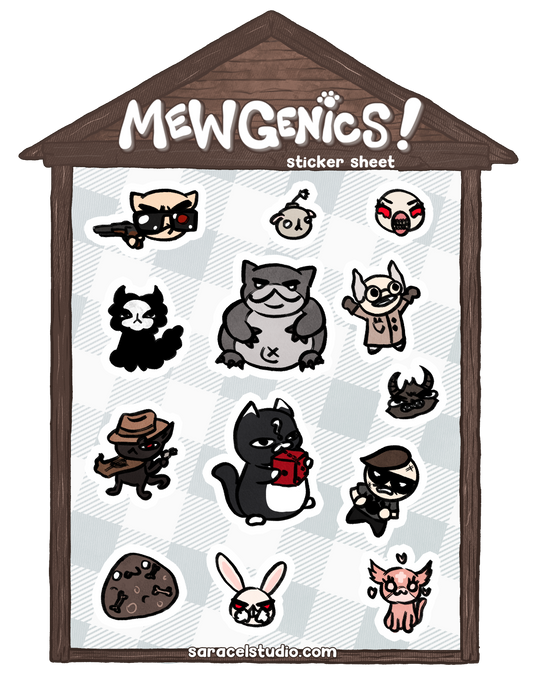 Mewgenics sticker sheet