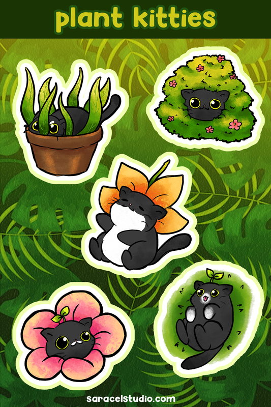 Plant Kitties sticker sheet