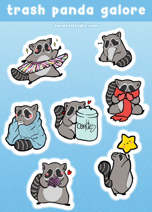 Trash Panda Galore sticker sheet