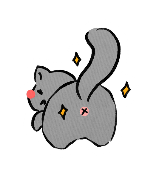 Cat butt sticker