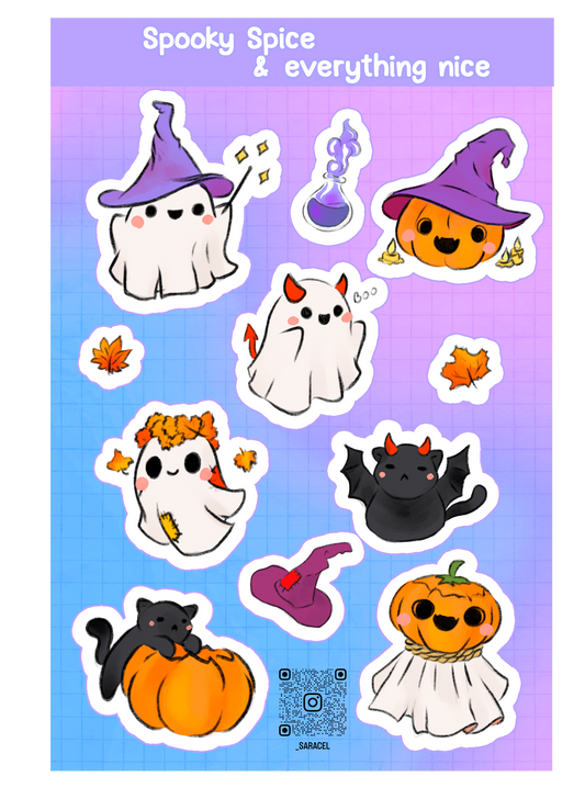 Spooky & cute sticker sheet