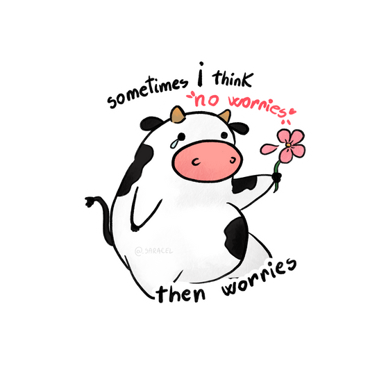 Worries Cow sticker